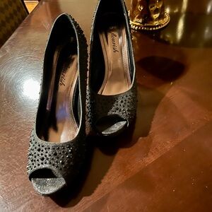 Elegant Black Peep-Toe Heels